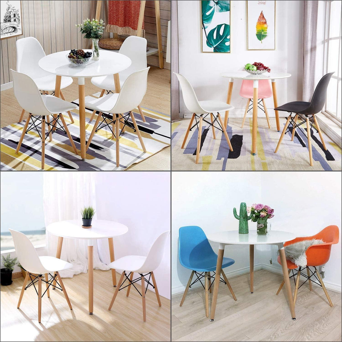 Runder Esstisch Weiß – Küchentisch Holz 80x80cm Skandinavisch