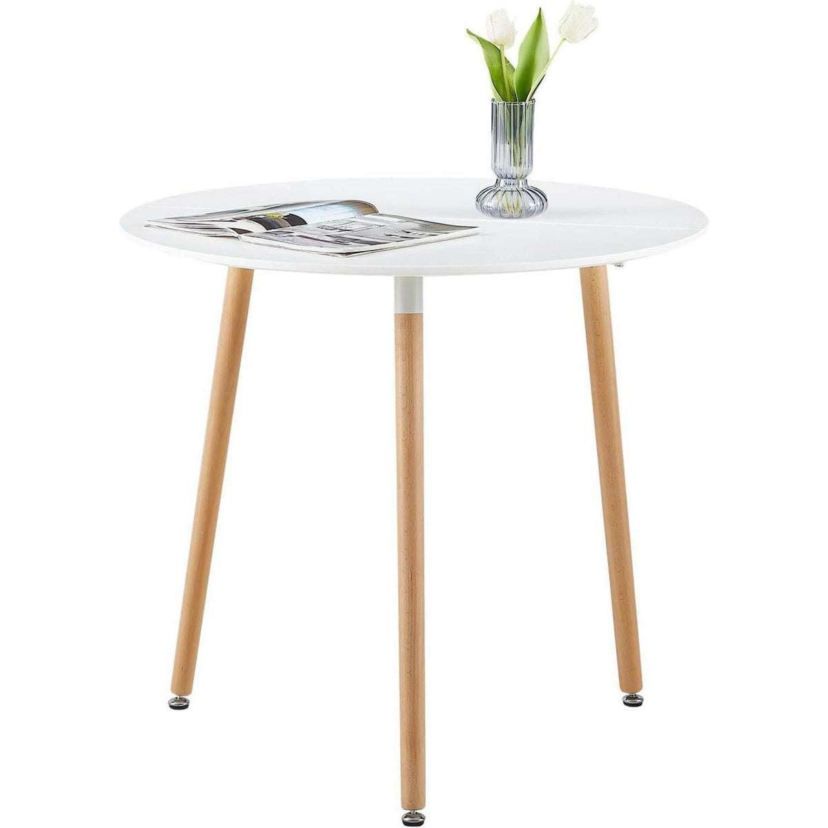 Runder Esstisch Weiß 80cm – Skandinavischer Küchentisch
