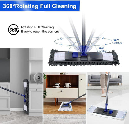 Wischtuch Mikrofaser Bodenwischer Profi XL 360° Drehgelenk 4 Pads