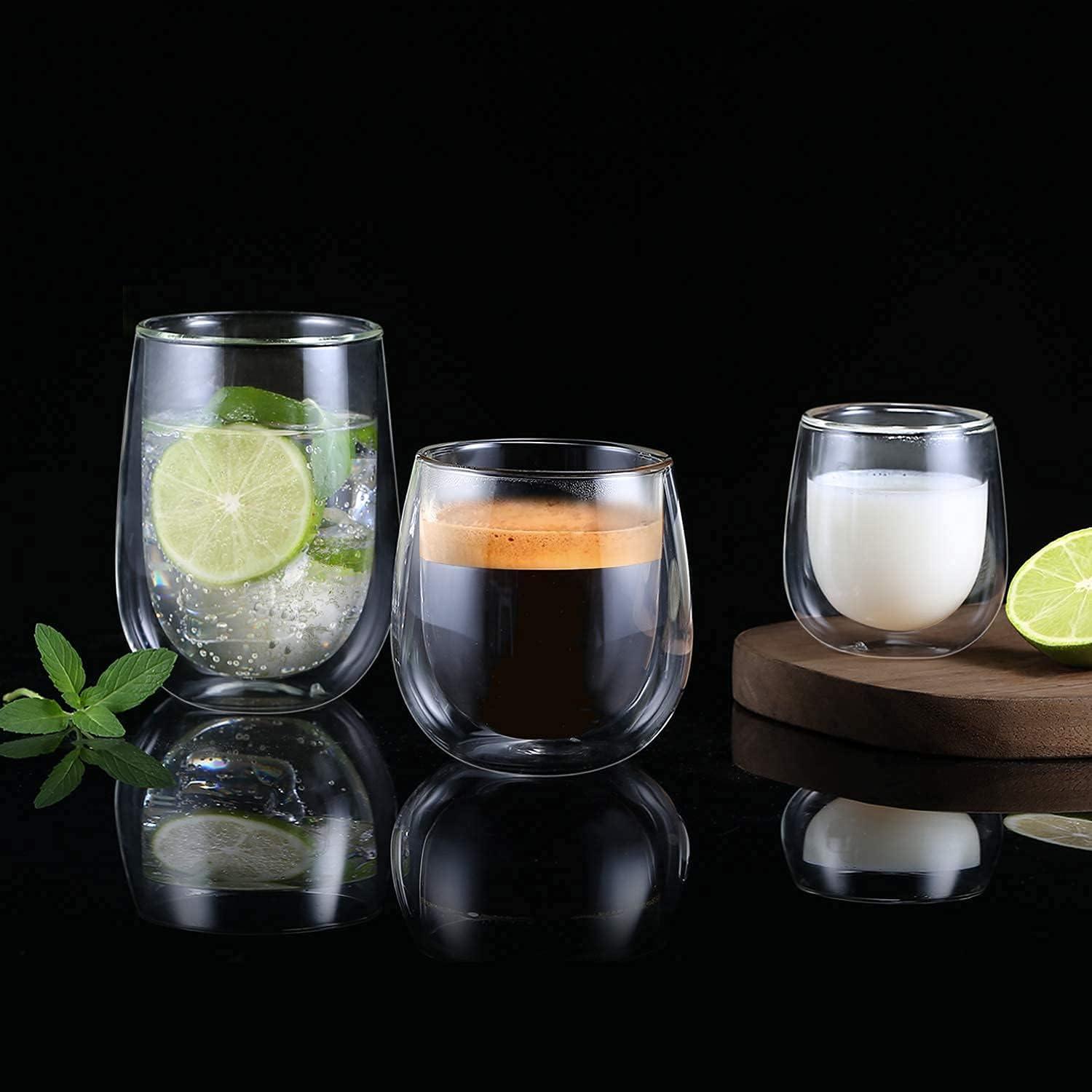 Doppelwandige Latte Macchiato Gläser Set Borosilikatglas 350ml 2er Set