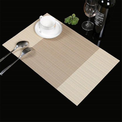 Platzsets 6er Set Gestreift Beige 30x45cm Rutschfest Hitzebeständig