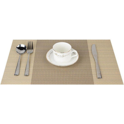 Platzsets 6er Set Gestreift Beige 30x45cm Rutschfest Hitzebeständig