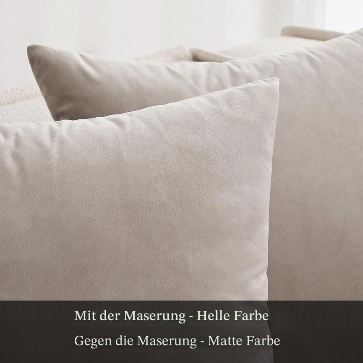 Samtkissenbezug 50x50 cm - Champagnerfarben, 2er Set