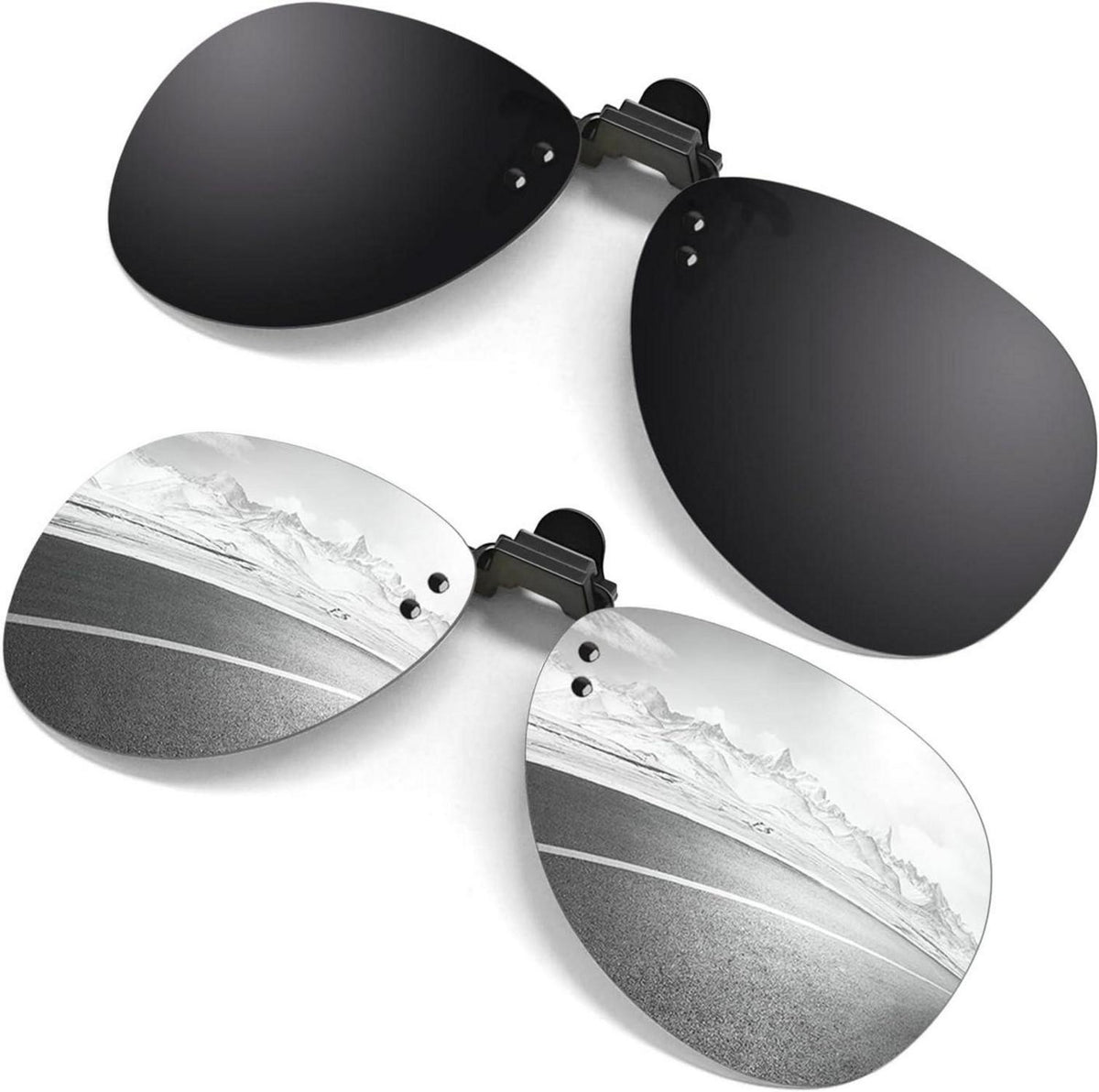 Polarisierte Flip Randlose Flieger Sonnenbrille UV400 Schutz