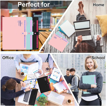 Fächermappe A4 Dokumentenmappe 12 Taschen Erweiterbar Tragbar Ordner A4