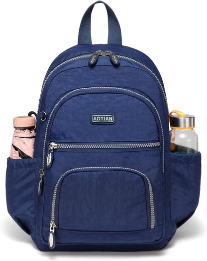 AOTIAN Frauen Rucksack Nylon Leichter Daypack City Pack Blau