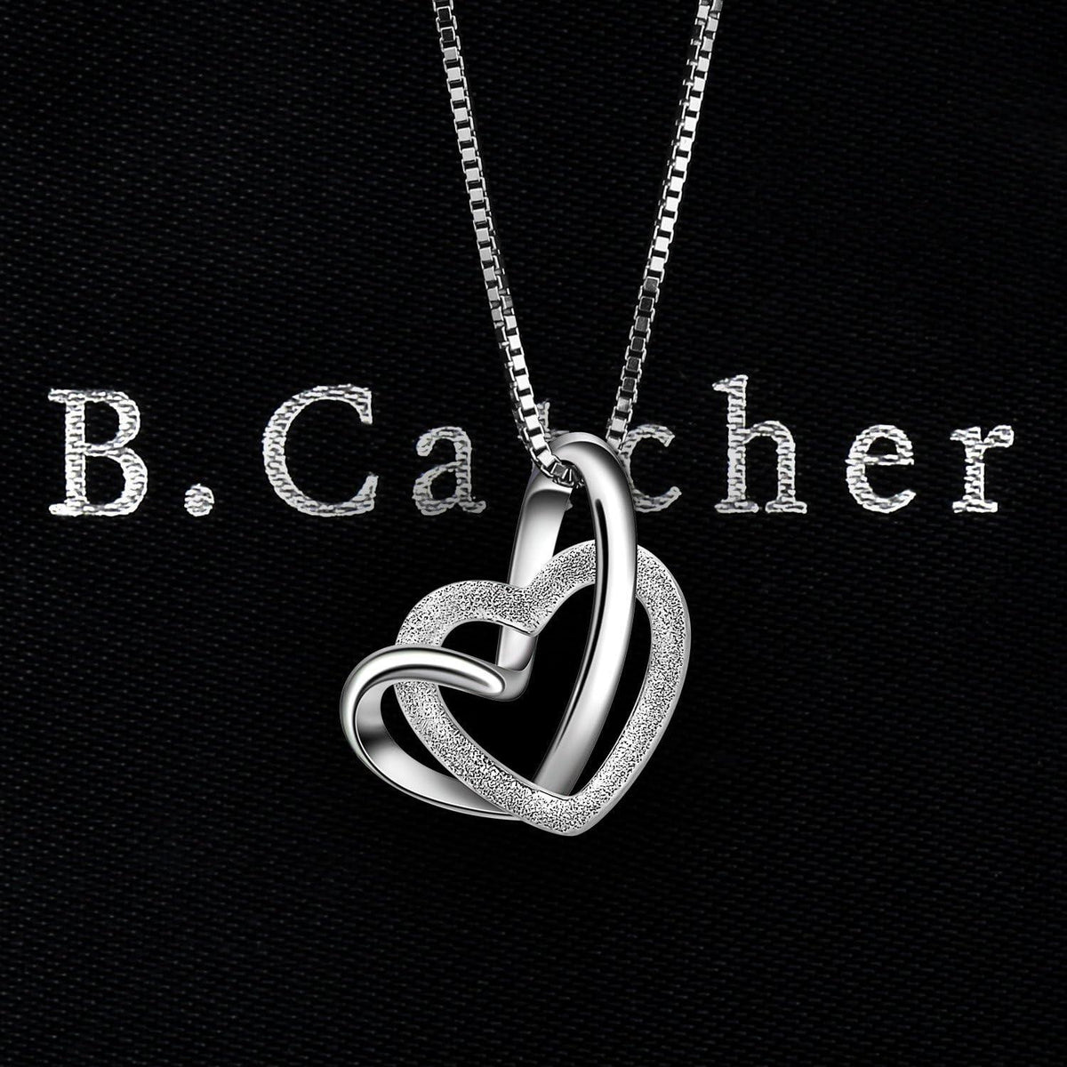 B.Catcher Damen Herz Kette 925 Silber Anhänger Schmuck 45CM