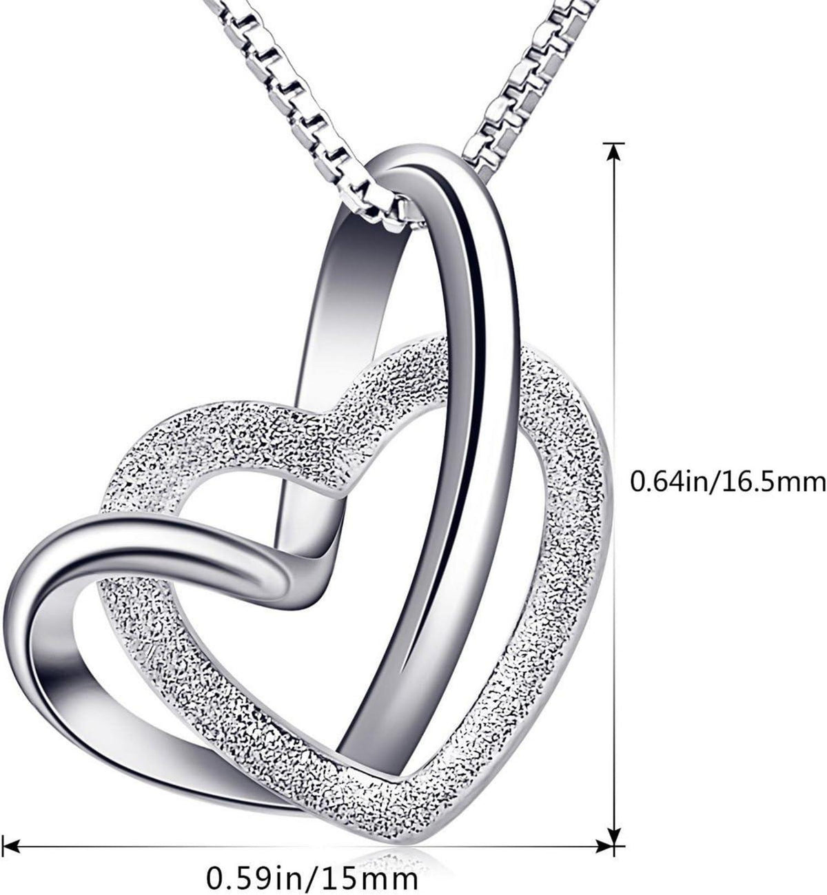 Herz Halskette 925 Silber Anhänger mit Zirkonia Damen Geschenk