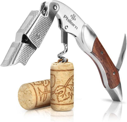Professionelles Kellnermesser mit Holzgriff und Schraubbewegung