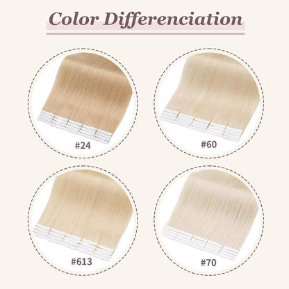 Remy Echthaar Tape Extensions Braun 40cm - 40 Stück