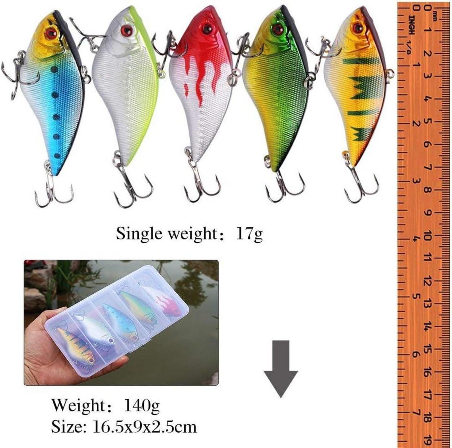 Angelköder 5er Set Harte Minnow VIB Köder mit Diskanthaken