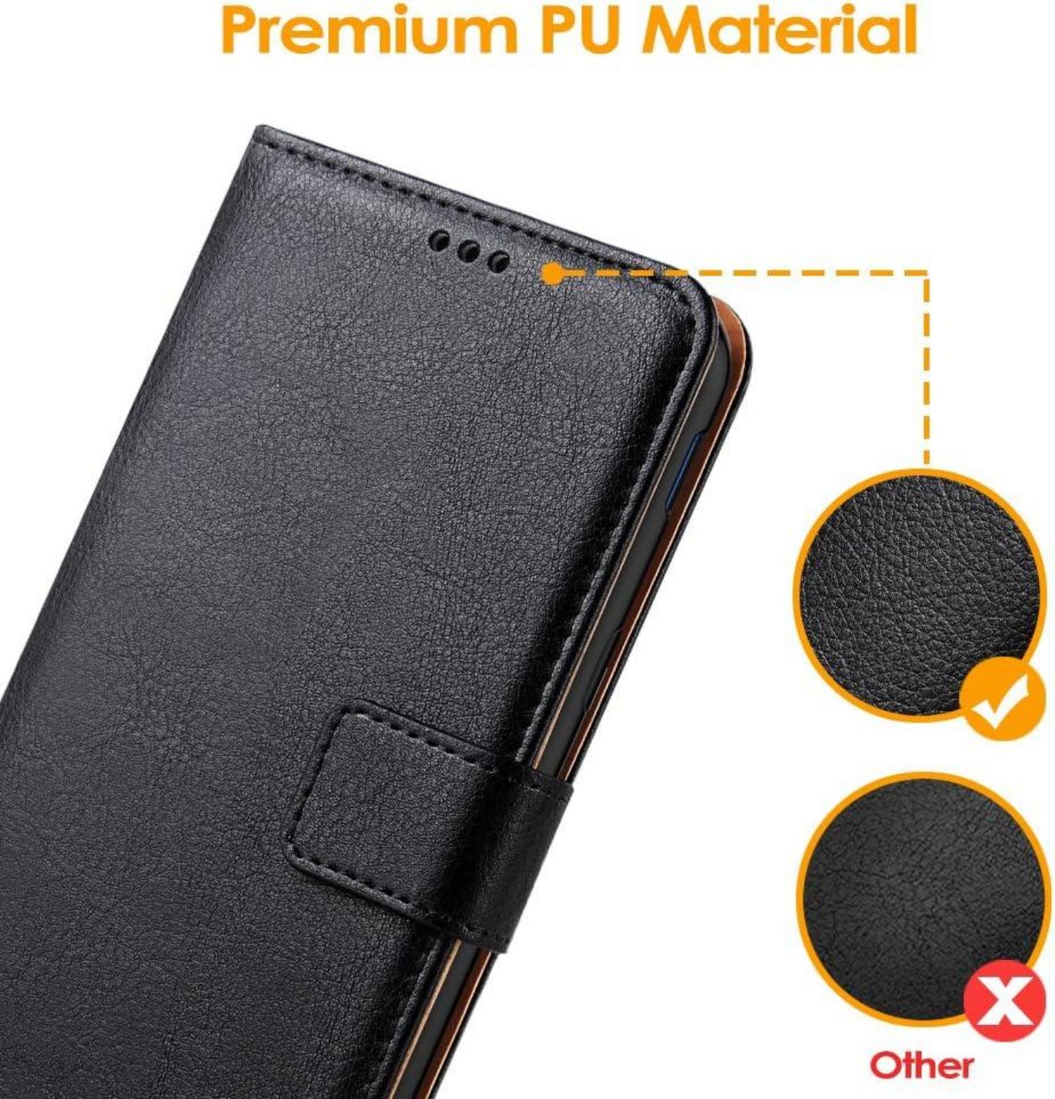 Samsung Galaxy A6 2018 Hülle PU-Leder Wallet Case Schwarz