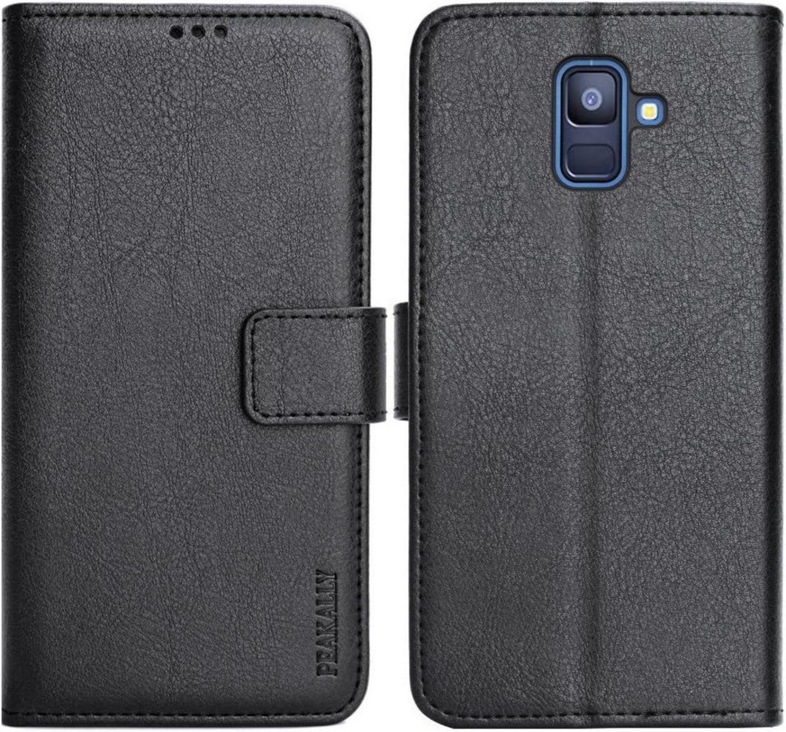 Samsung Galaxy A6 2018 Hülle PU-Leder Wallet Case Standfunktion Schwarz