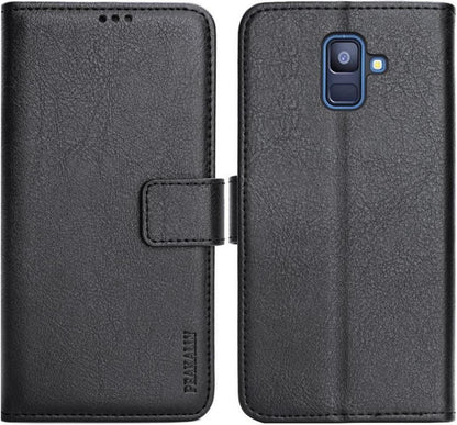 Samsung Galaxy A6 2018 Hülle PU-Leder Wallet Case Standfunktion Schwarz