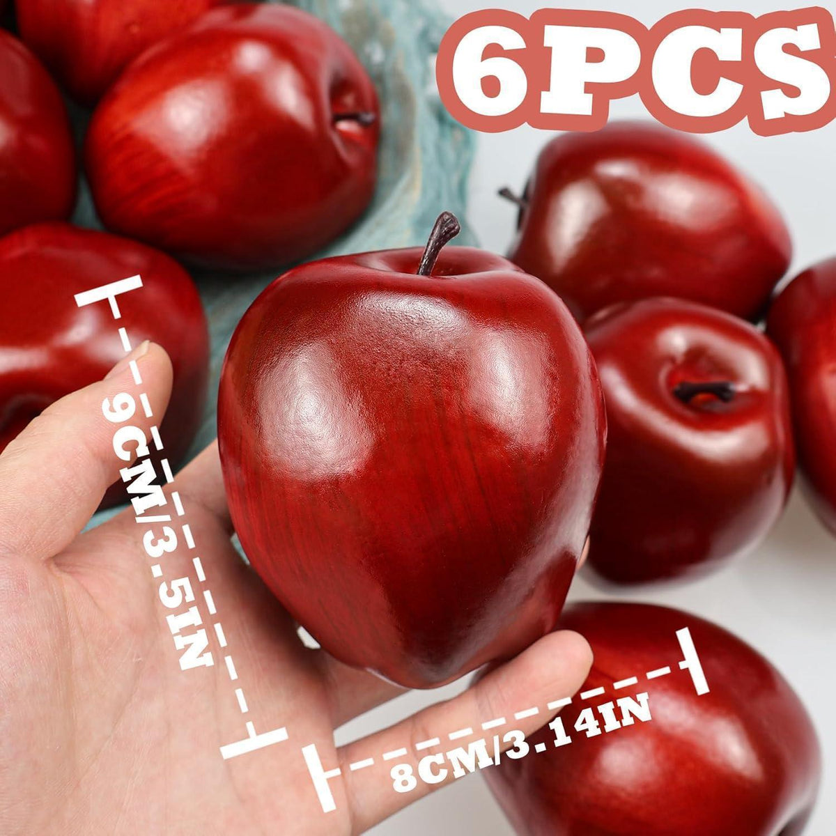 Künstliche Äpfel Rot 6 Stück Deko Früchte