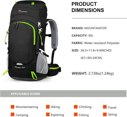 Leichter 50L Trekkingrucksack für Wander- und