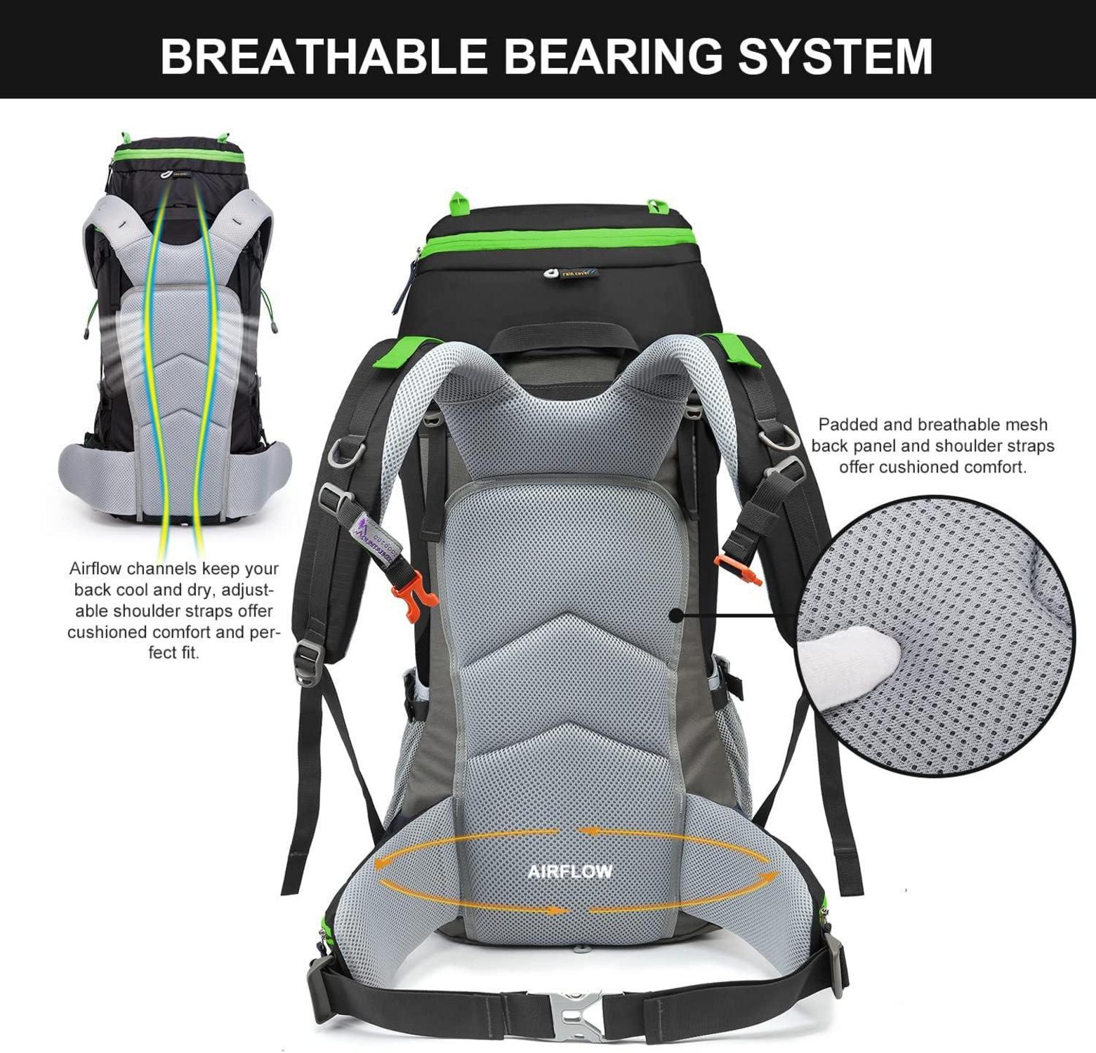 50L Trekkingrucksack Wanderrucksack Outdoor Camping Regenhülle