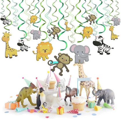 Tier Party Wirbel Deko für Kindergeburtstag, Dschungel Thema, 30 Stück