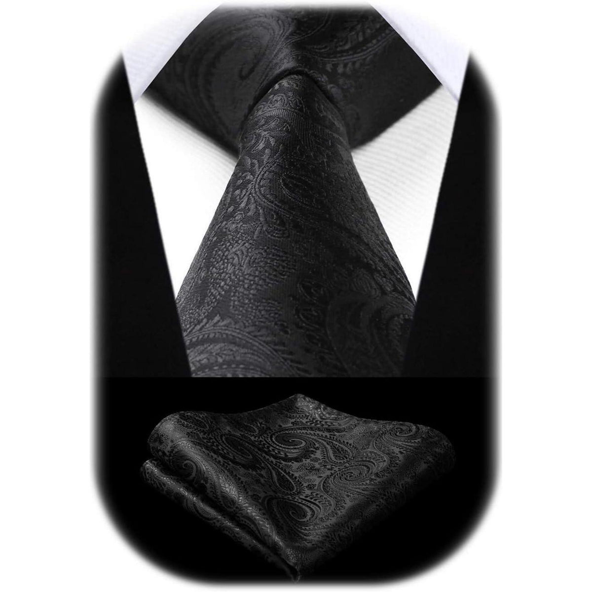Krawatten-Set Paisley mit Einstecktuch für Herren, verschiedene Farben