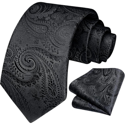 Krawatten-Set Paisley mit Einstecktuch für Herren, verschiedene Farben