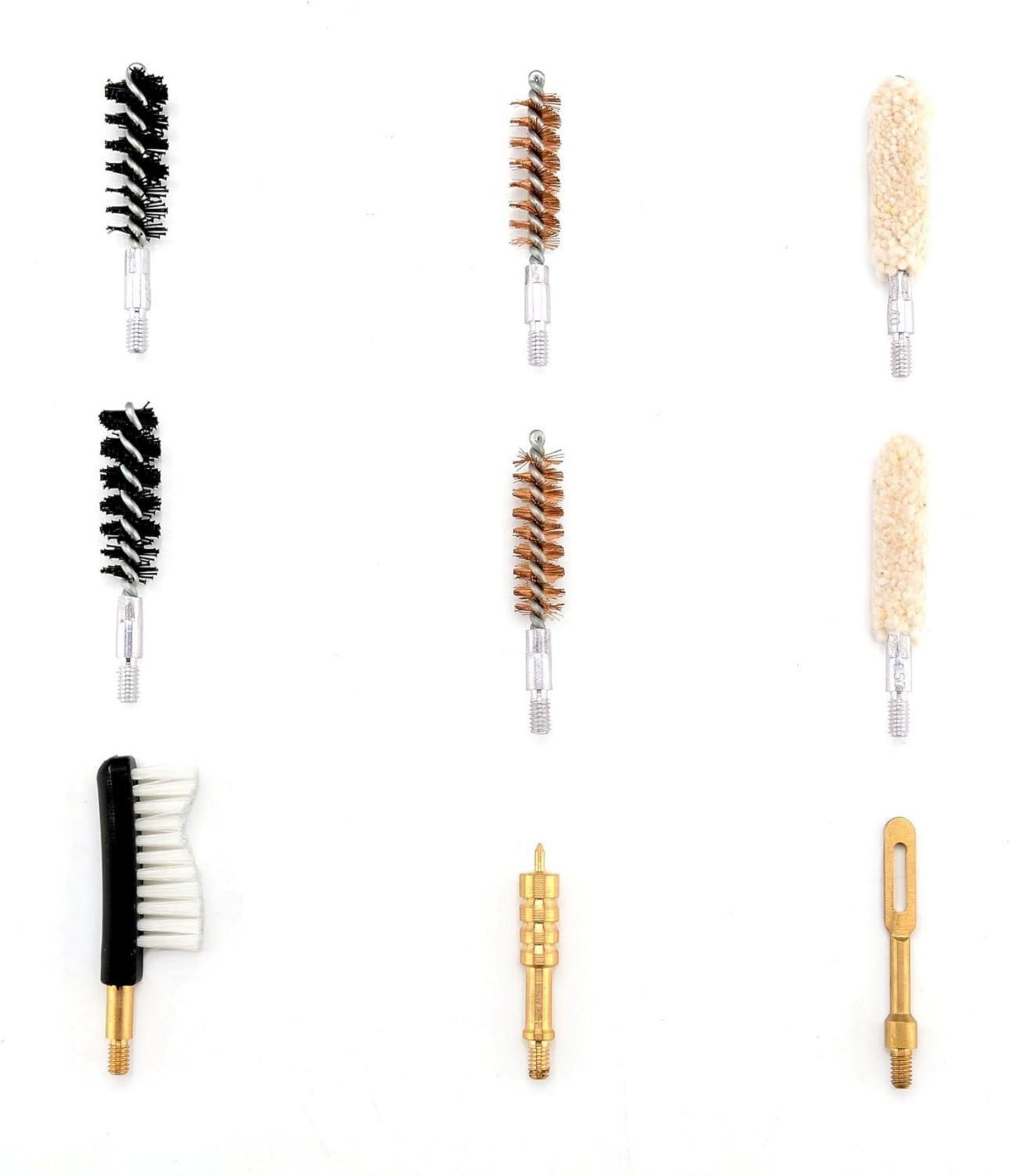 Handgun Cleaning Kit .357 9mm Pistol Bore Brush Jag Zippered Case