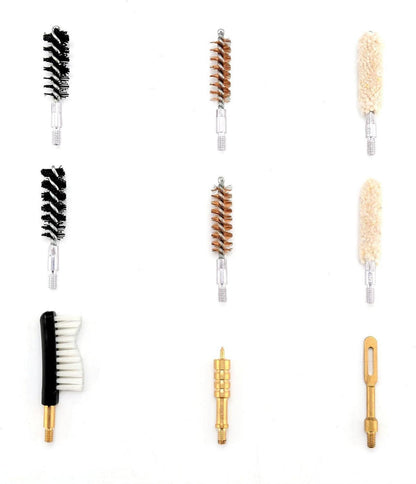 Handgun Cleaning Kit .357 9mm Pistol Bore Brush Jag Zippered Case