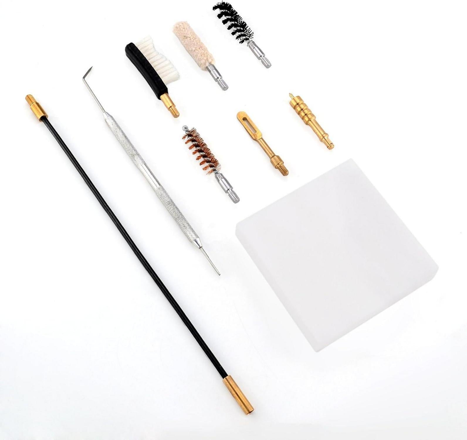 Handgun Cleaning Kit .357 9mm Pistol Bore Brush Jag Zippered Organizer
