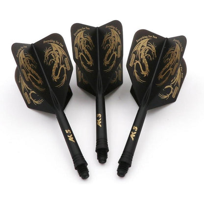 Personalisierte Dartschäfte und Flights 3er-Set Schwarz