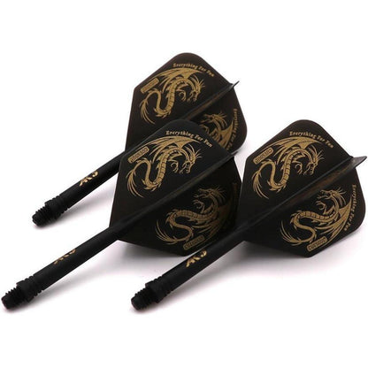 Personalisierte Dartschäfte und Flights 3er-Set Schwarz