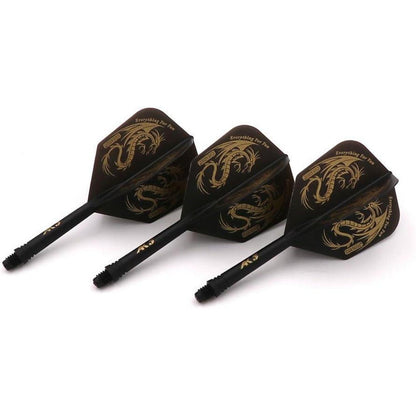 Personalisierte Dartschäfte und Flights 3er-Set Schwarz
