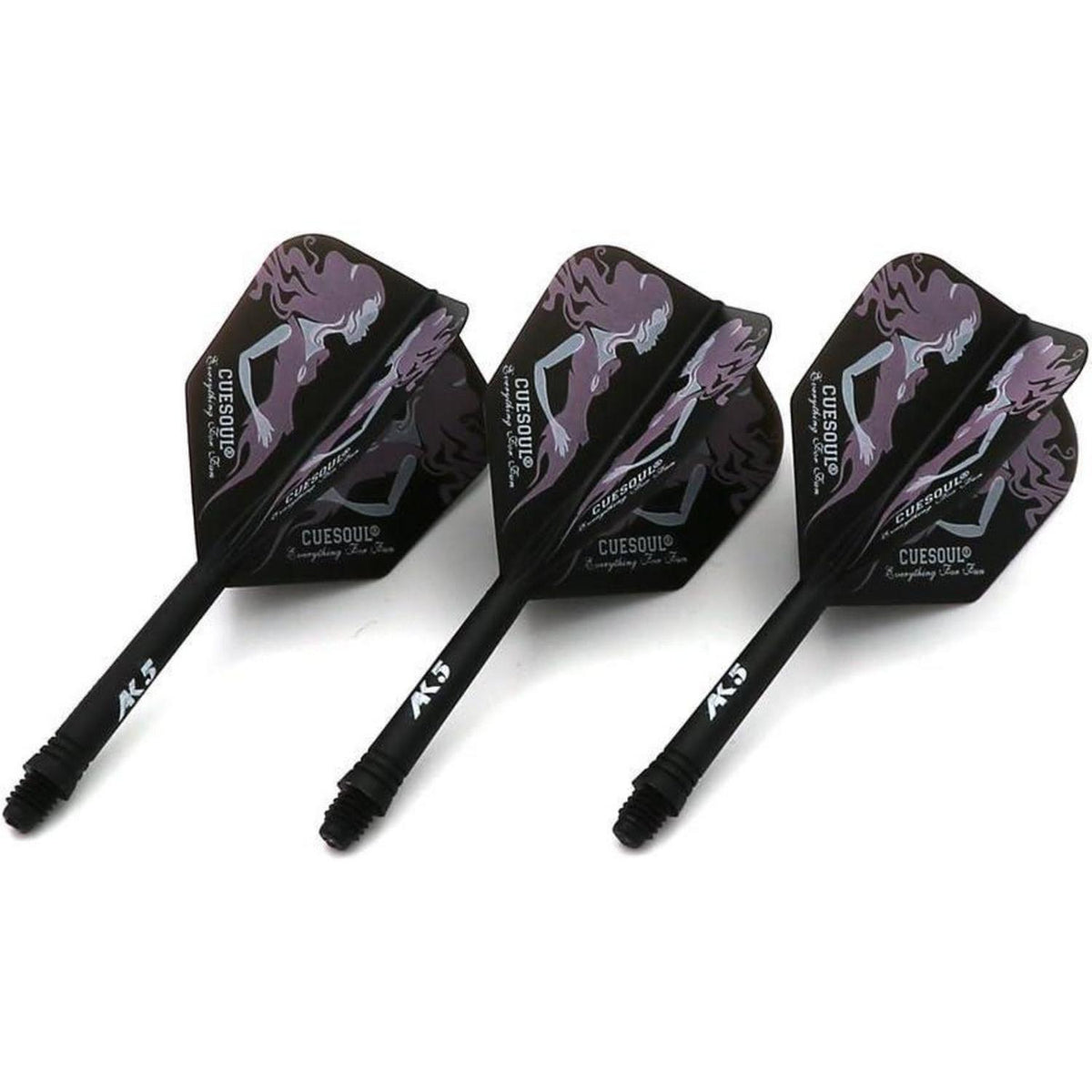 Personalisierte Dart Schäfte & Flights Set – Schwarz M