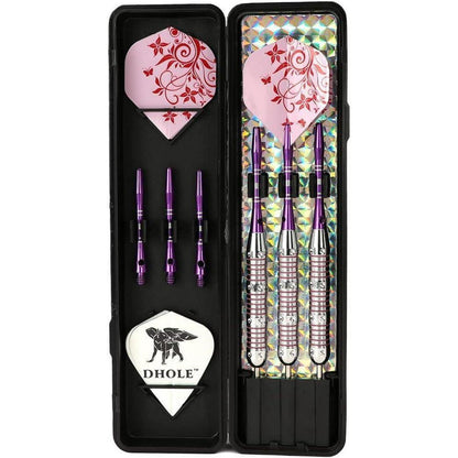 CUESOUL Pink Ladies Steel Tip Darts 21g with Slim Case