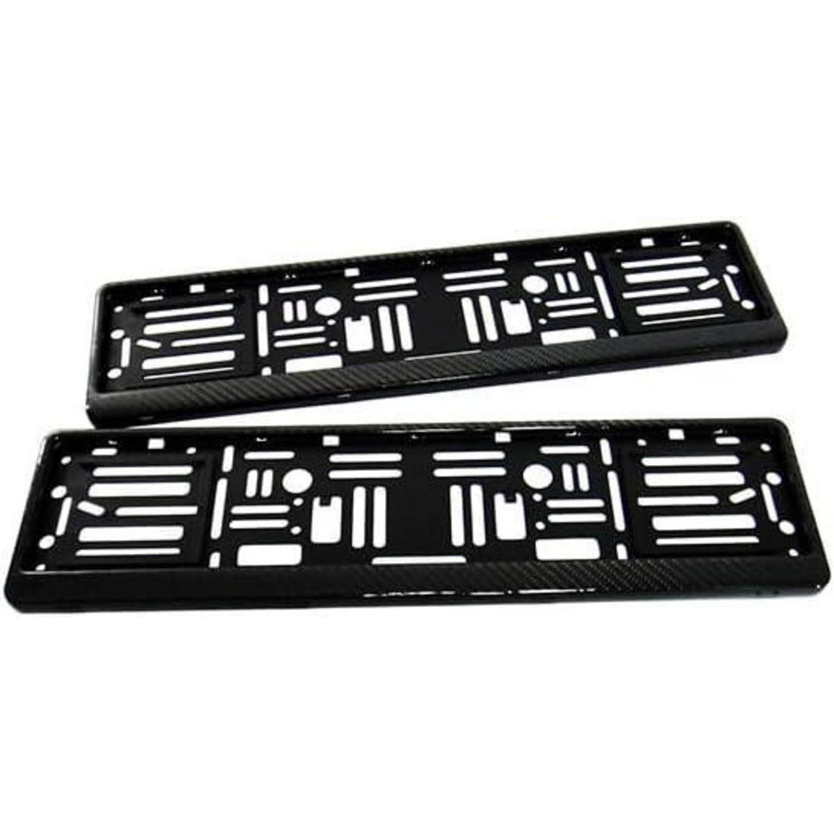 2x Kohlefaser Kennzeichenhalter Schwarz EU-Standard