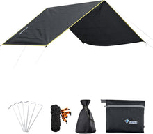 Wasserdichte Zeltplane Tarp für Camping & Picknick Strand Schwarz M