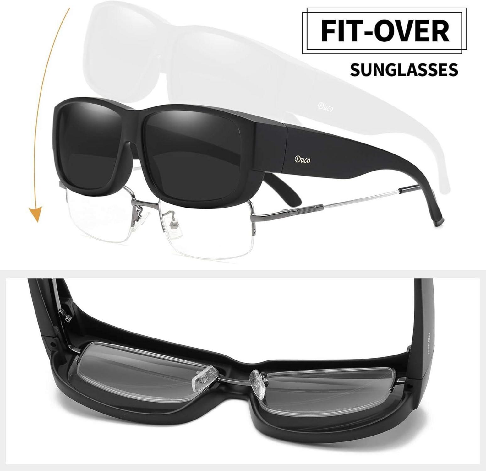 DUCO Polarisierte Sonnenbrille Überbrille UV400 Schutz 8956