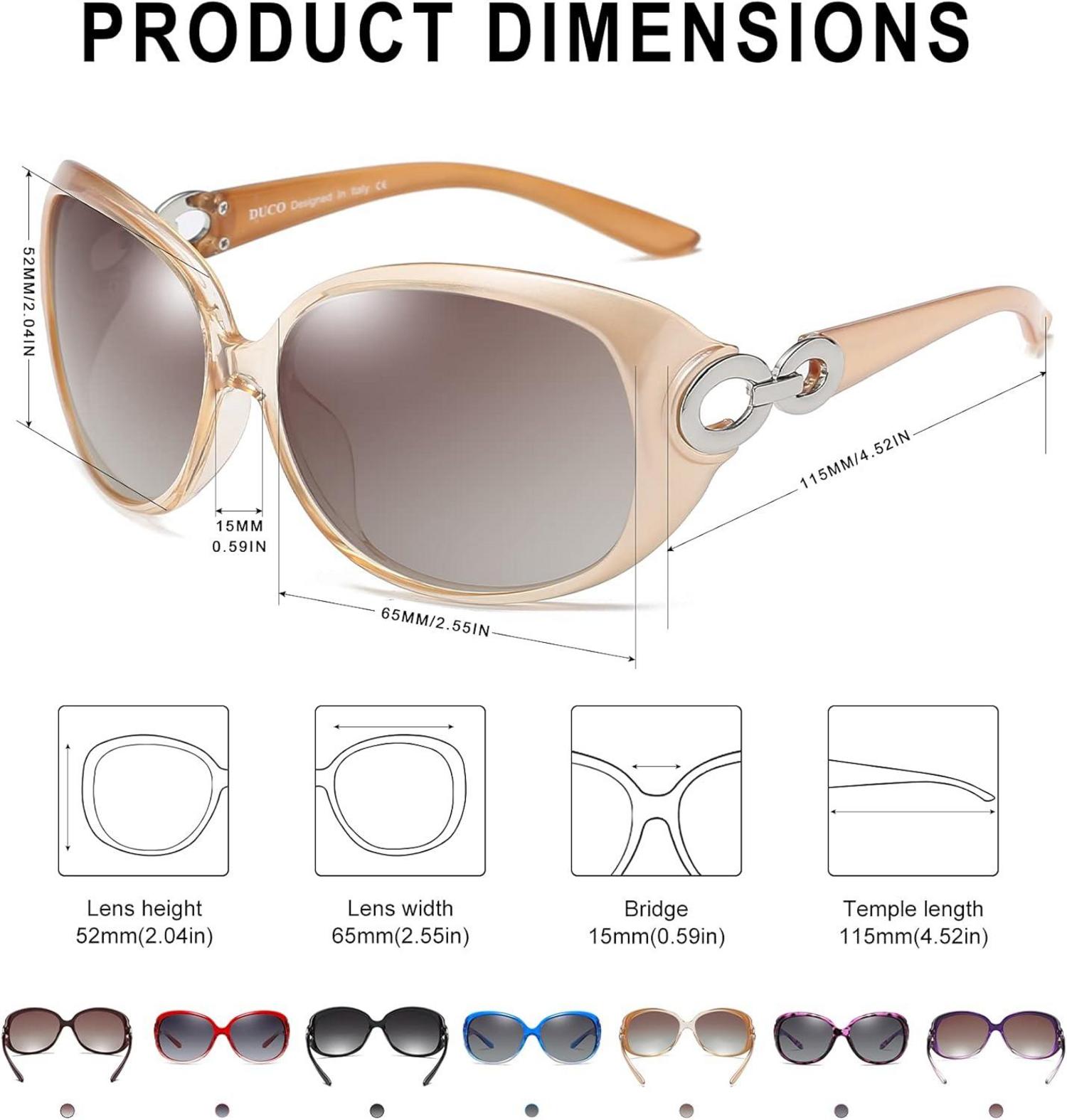 Damen Sonnenbrille Polarisiert Übergroß Mode UV-Schutz