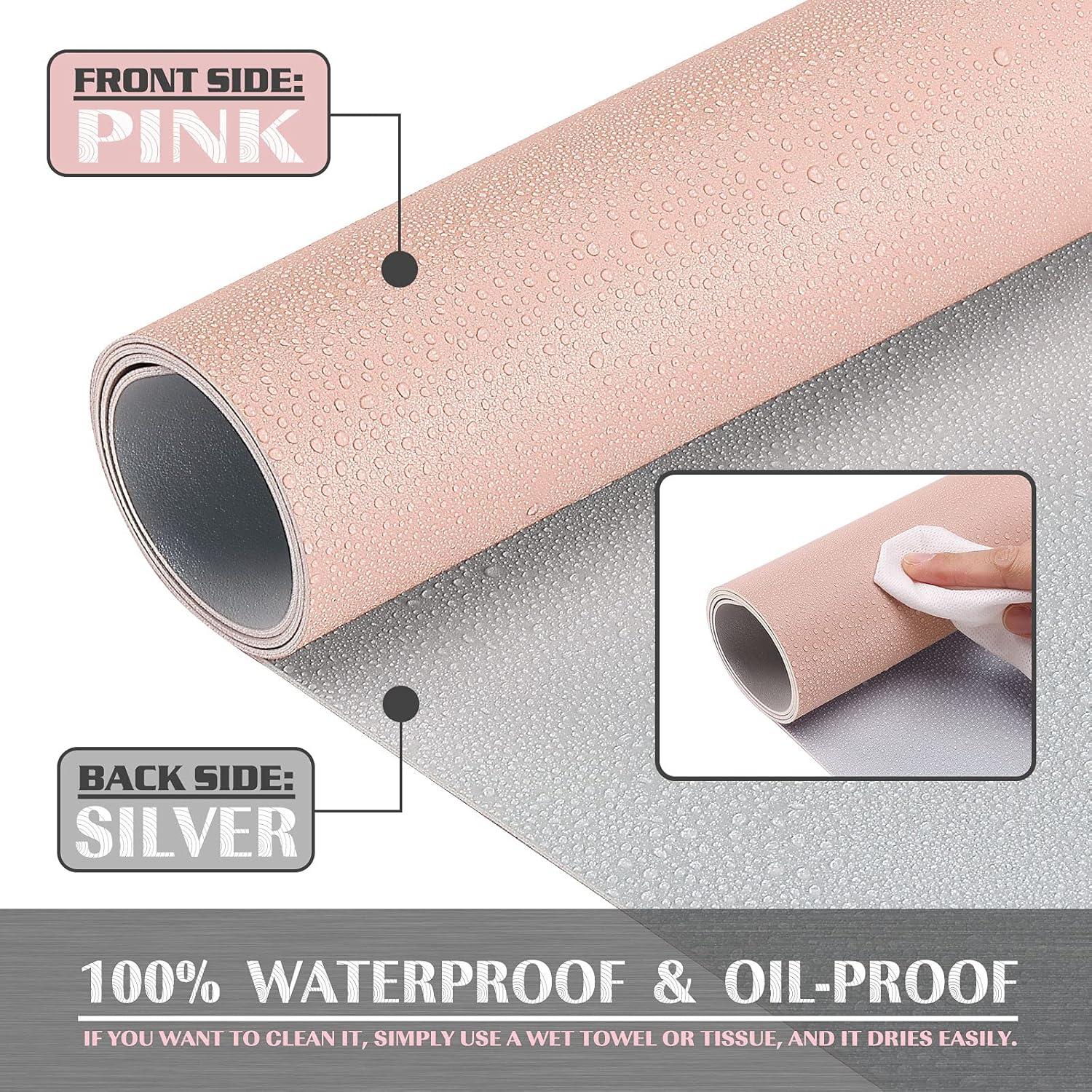 PVC Schreibtischunterlage wasserdicht 80x40cm doppelseitig Rosa Silber