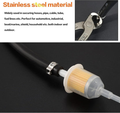 85-teiliges Edelstahl Einzelohrschlauchschellen-Set 7-21mm Sortiment Clamp Kit