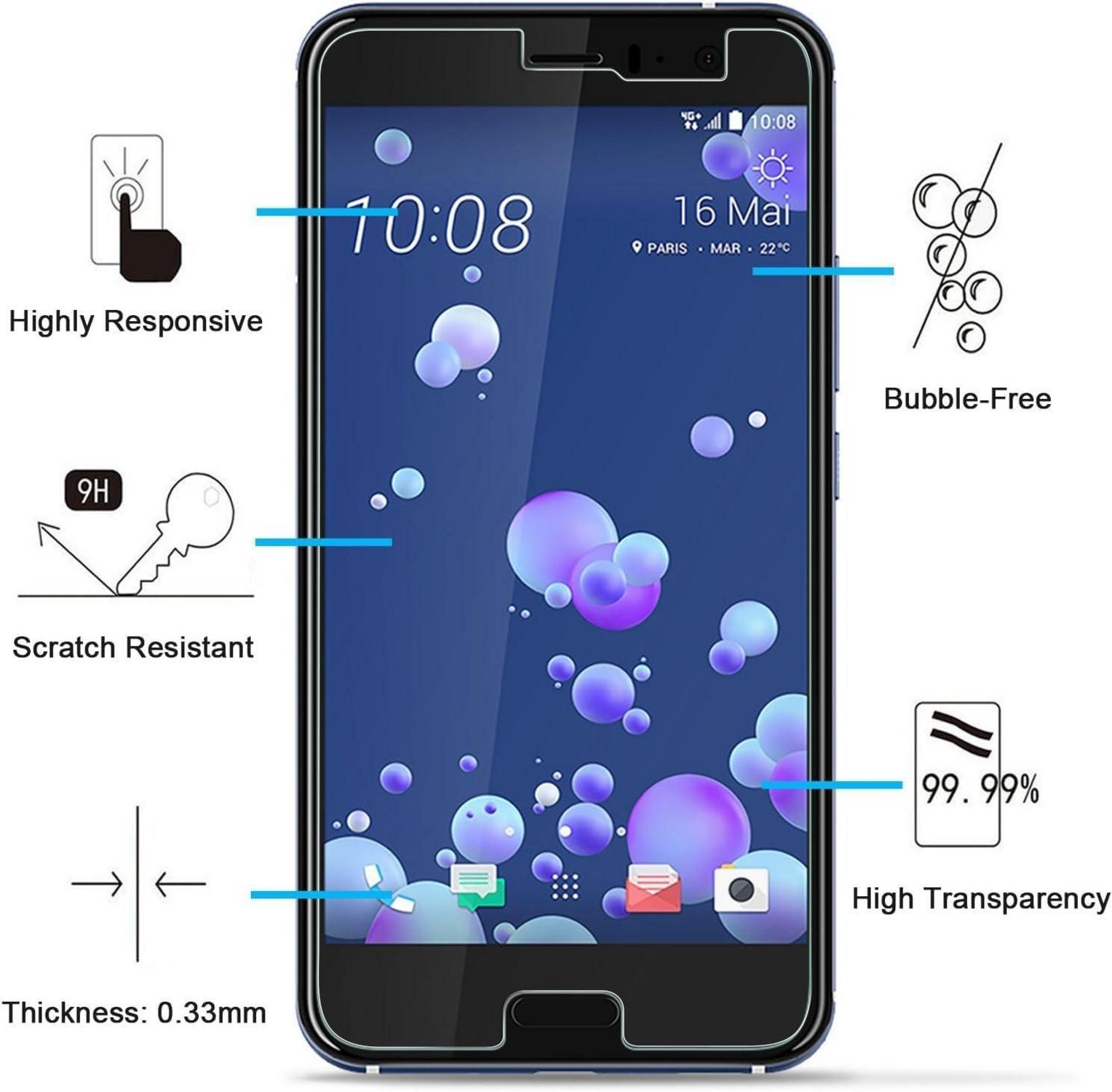 Panzer Schutz Glas für HTC U11, 9H Härte, HD