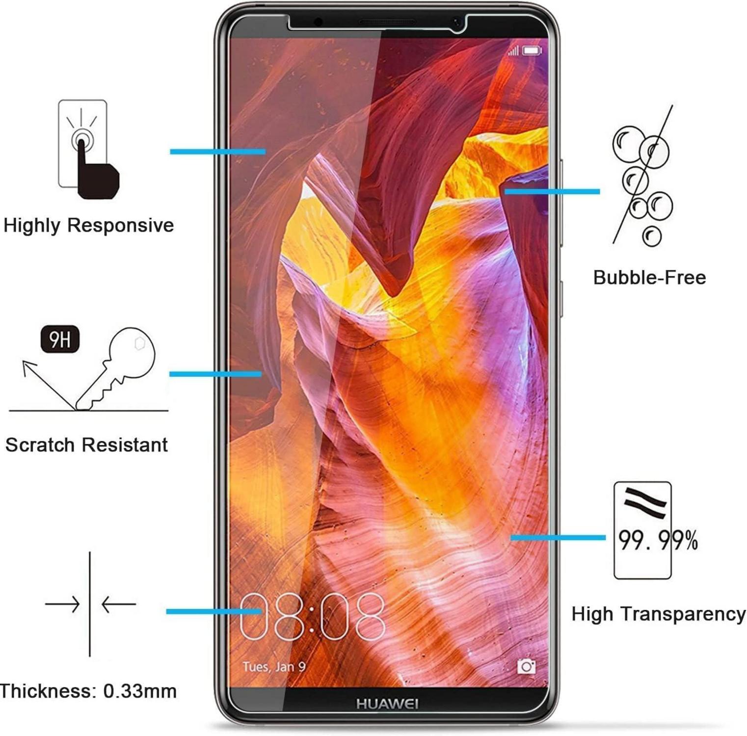 Panzer Schutz Glas Huawei Mate 10 Pro 2 Stk. 9H HD 0.33mm