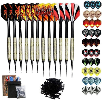 Dartpfeile Set Softdart 12 Stück mit Kunststoffspitze