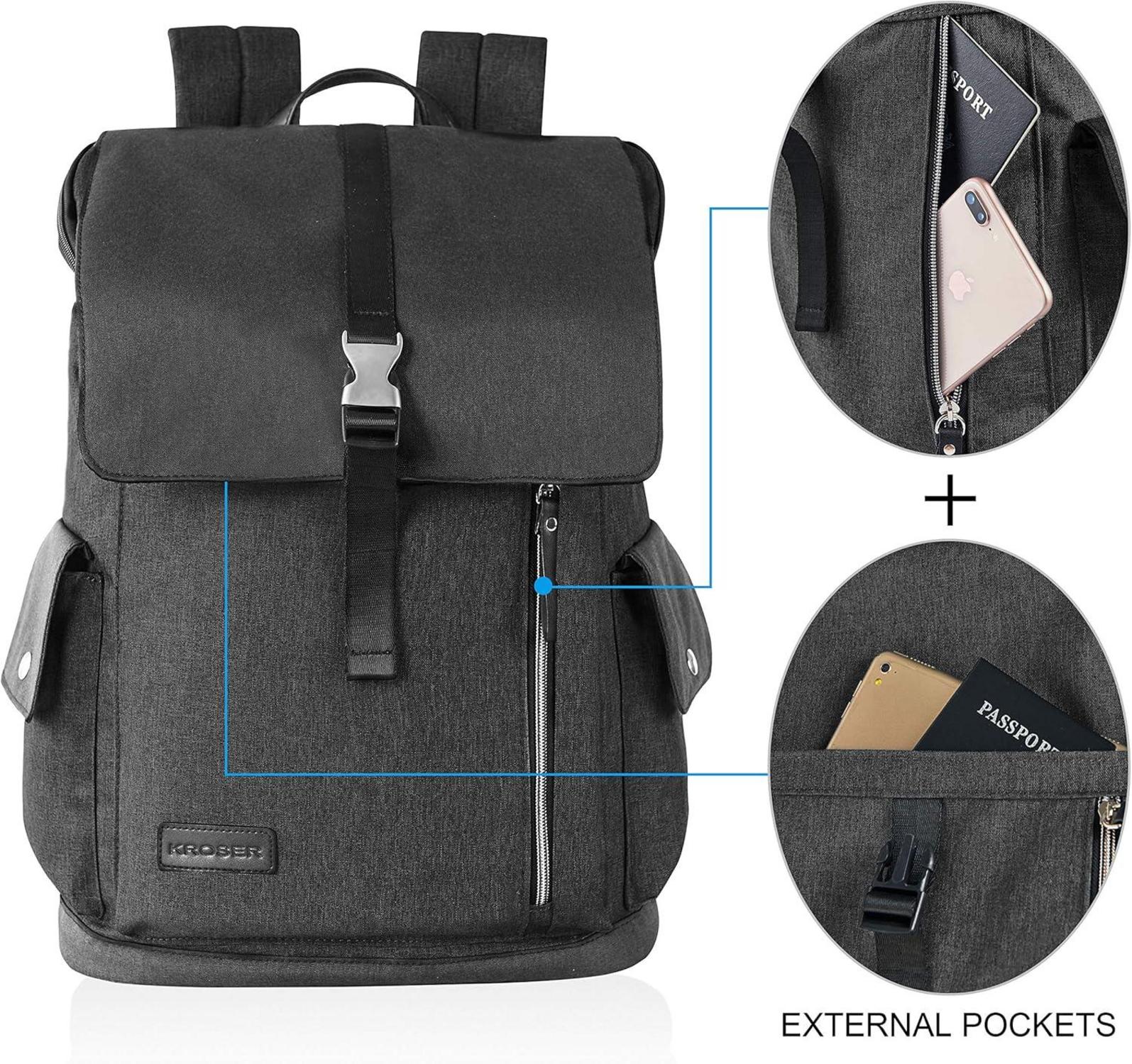 Wasserabweisender Laptop Rucksack 17,3 Zoll Schwarz