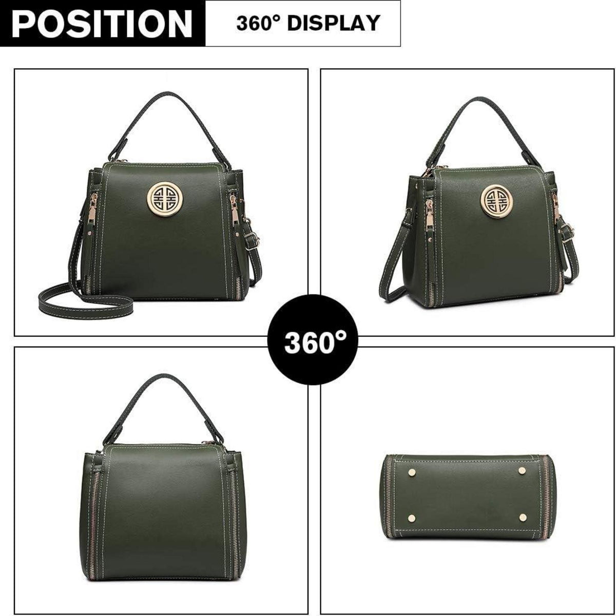 Elegante Damen Handtasche PU Leder Umhängetasche Top Griff