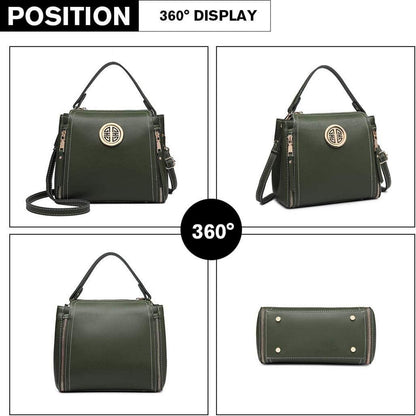 Elegante Damen Handtasche PU Leder Umhängetasche Top Griff