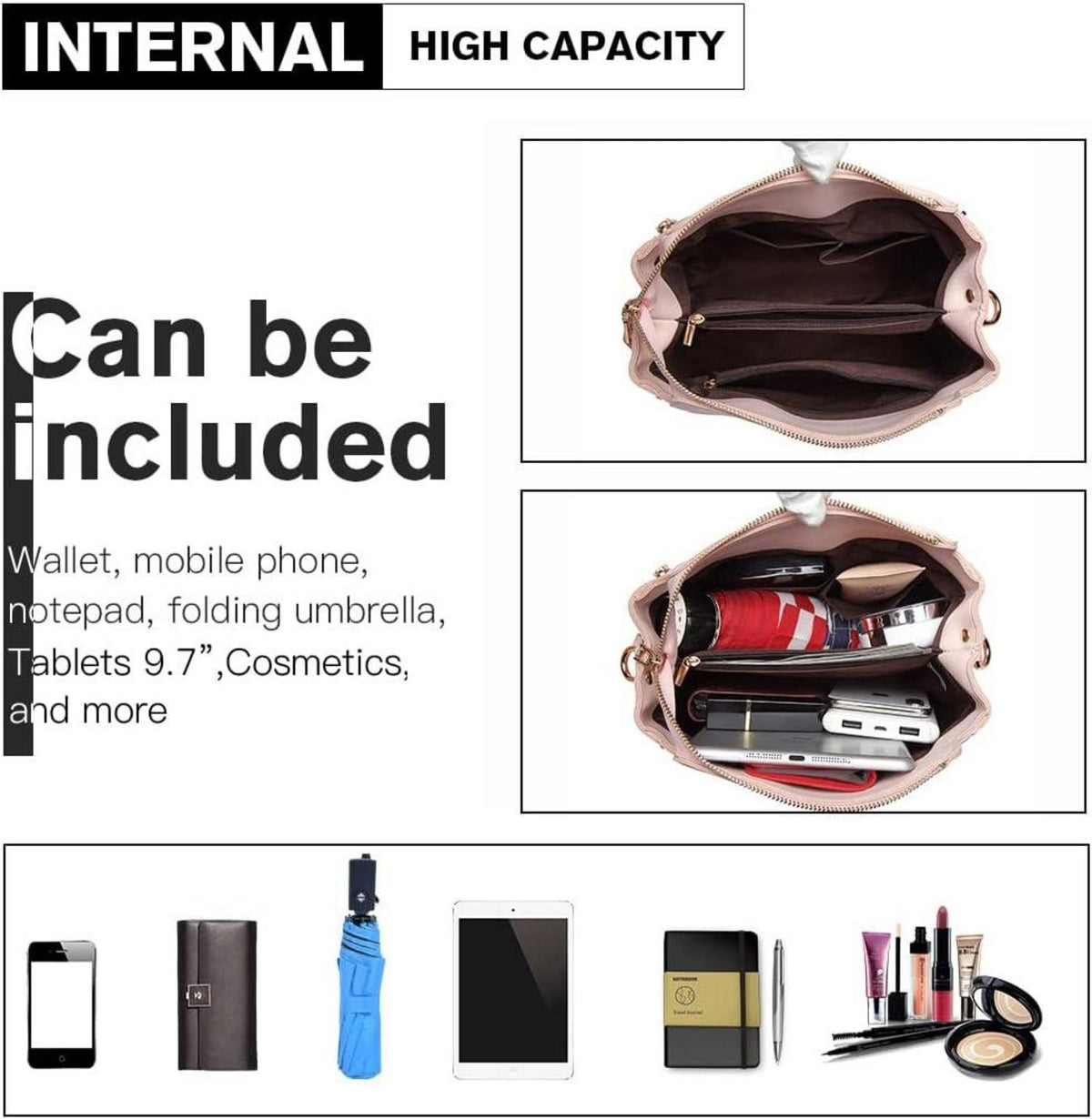 Miss Lulu Damen Handtasche Schultertasche Henkeltasche Elegant Umhängetasche