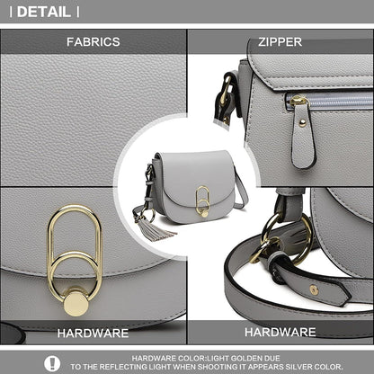 Schultertasche Damen Umhängetasche Cross Body mit Quaste und