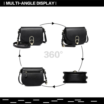 Moderne Damen Schultertasche mit Quaste, Reißverschluss - Schwarz