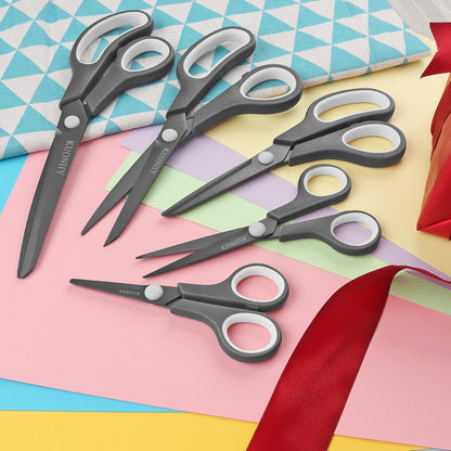 Professionelle Scheren Set 5-teilig Titanbeschichtung Soft-Grip Klingen