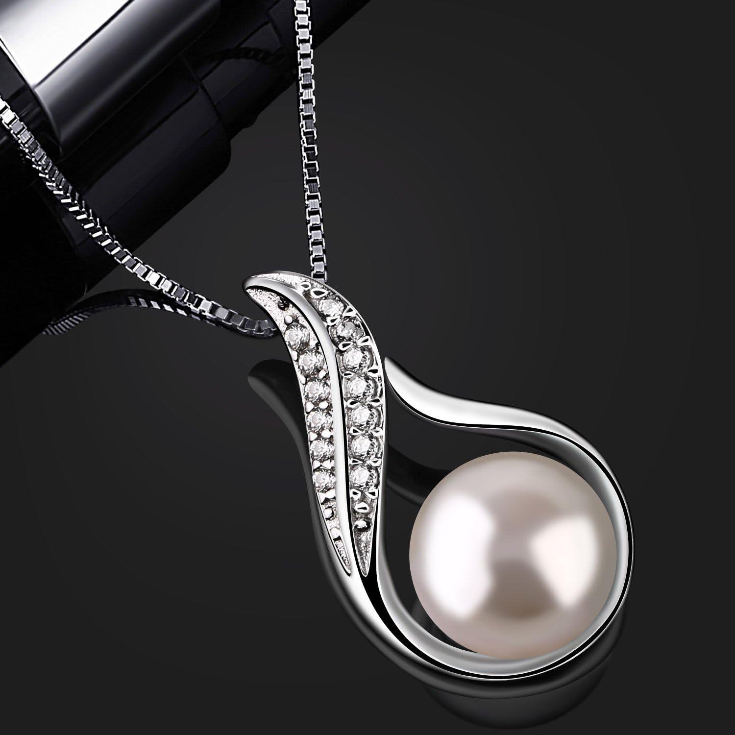 B.Catcher Damen Halskette Perle 925 Sterling Silber