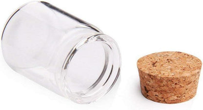 6er Set Mini Glasflaschen mit Korkverschluss 30ml - Danmu Art